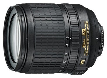 Nikon 18-105mm f/3.5-5.6G AF-S ED DX VR Nikkor Kompaktowy, niedrogi i wydajny obiektyw z 5,8-krotnym zoomem z wysokiej jakości optyką, systemem redukcji drgań (VR) i cichym silnikiem ultradźwiękowym (SWM).